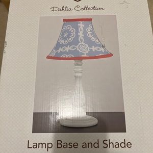 Cocalo Dahlia collection lamp base with shade white blue brand new